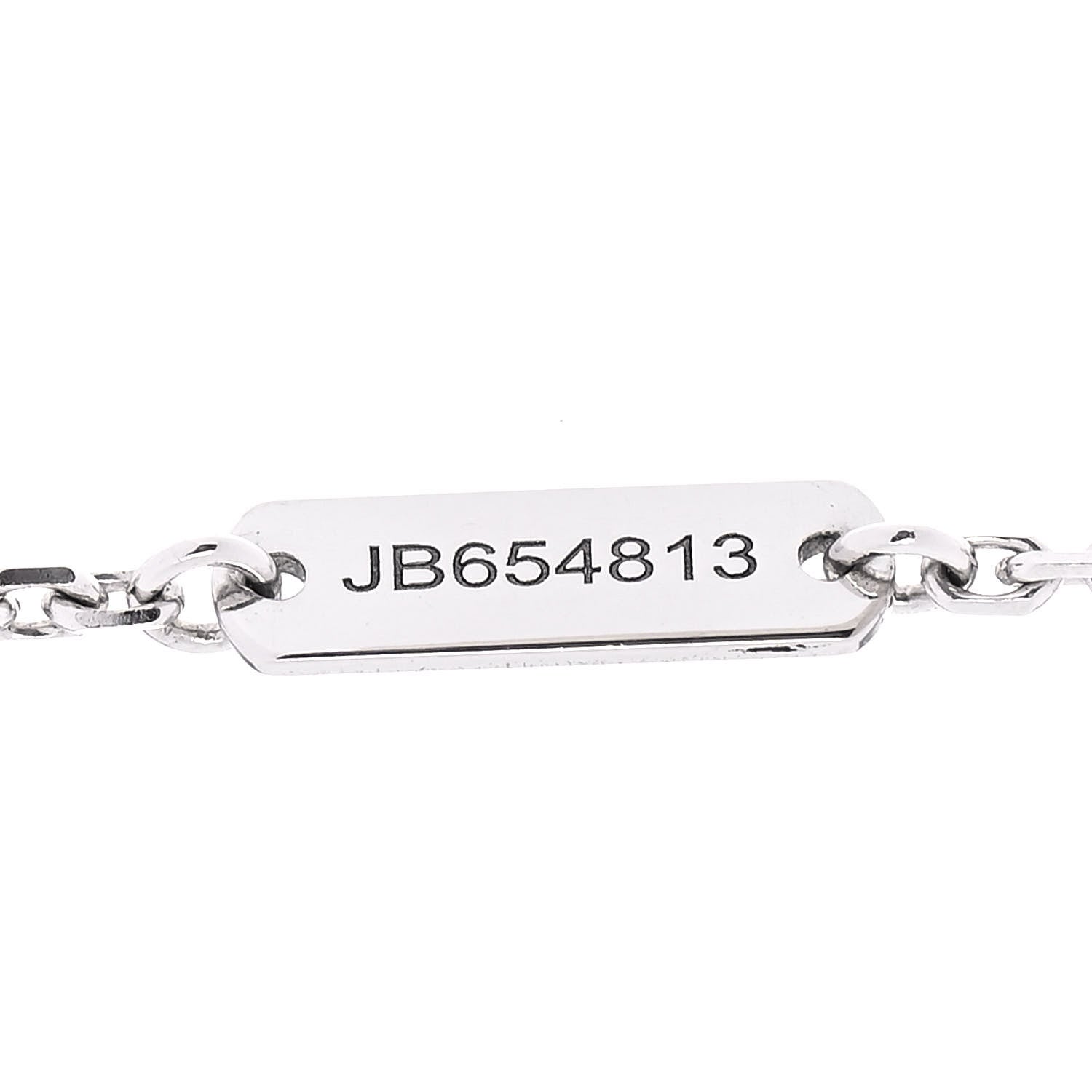 Van Cleef & Arpels 18K White Gold Diamond Guilloche Vintage Alhambra Pendant Necklace 6 of 6
