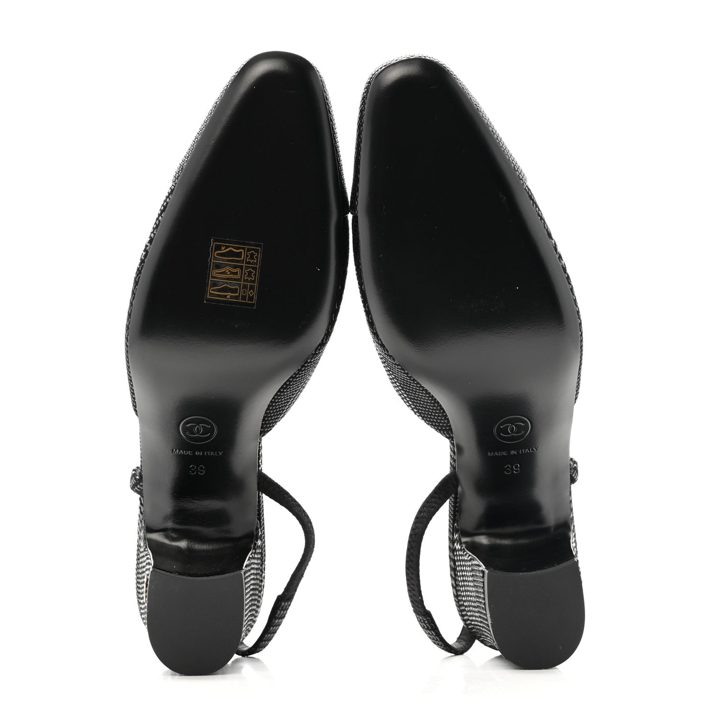 Suede Kidskin Cap Toe CC Slingback Pumps 39 Black