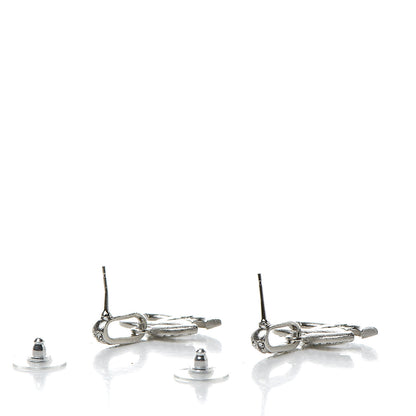 Chanel Crystal Palais Garnier CC Drop Earrings Silver 3 of 6