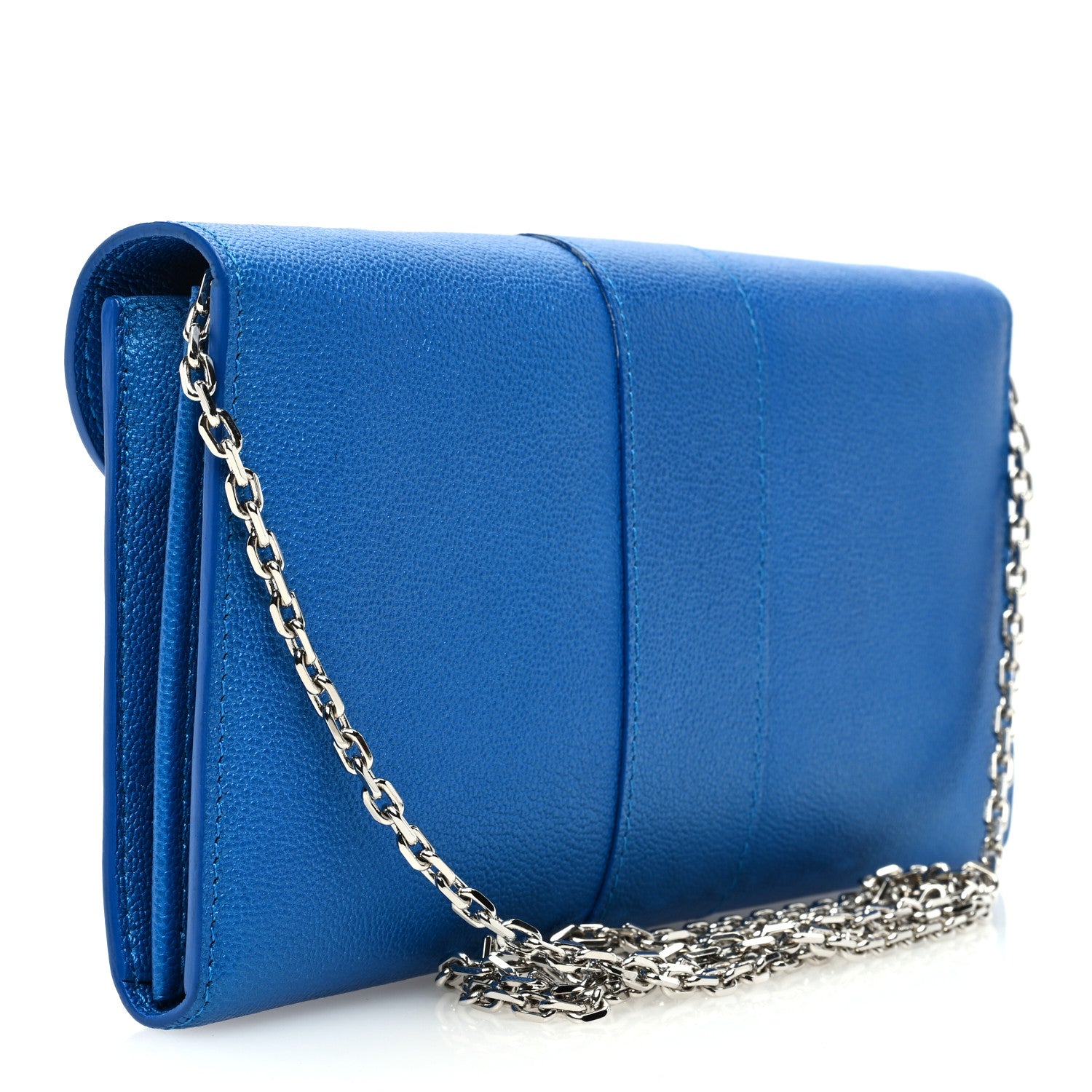 Delvaux Metallic Rodeo Calfskin Brillant Wallet On Chain Satin Electric 3 of 9