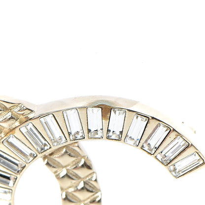 Chanel Baguette Crystal Quilted CC Brooch Gold 6 of 7
