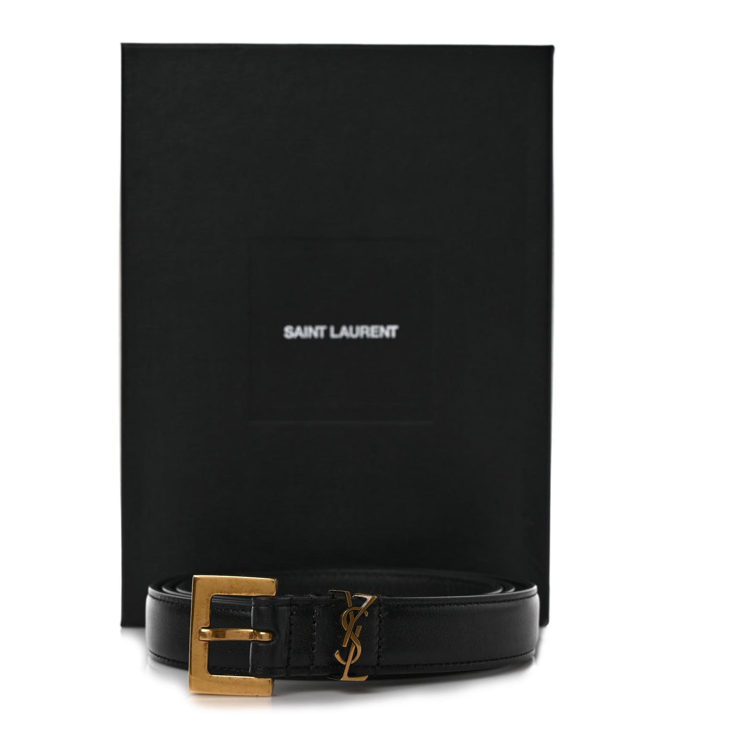 Smooth Calfskin Monogram Square Buckle Belt 90 36 Black