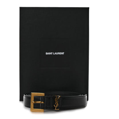 Saint Laurent Smooth Calfskin Monogram Square Buckle Belt 90 36 Black 4 of 4