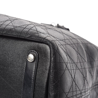 Christian Dior Coated Canvas Cannage Large Panarea Shopping Tote Black 14 of 17