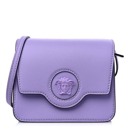 Versace Grained Calfskin La Medusa Shoulder Bag Lilac 1 of 9