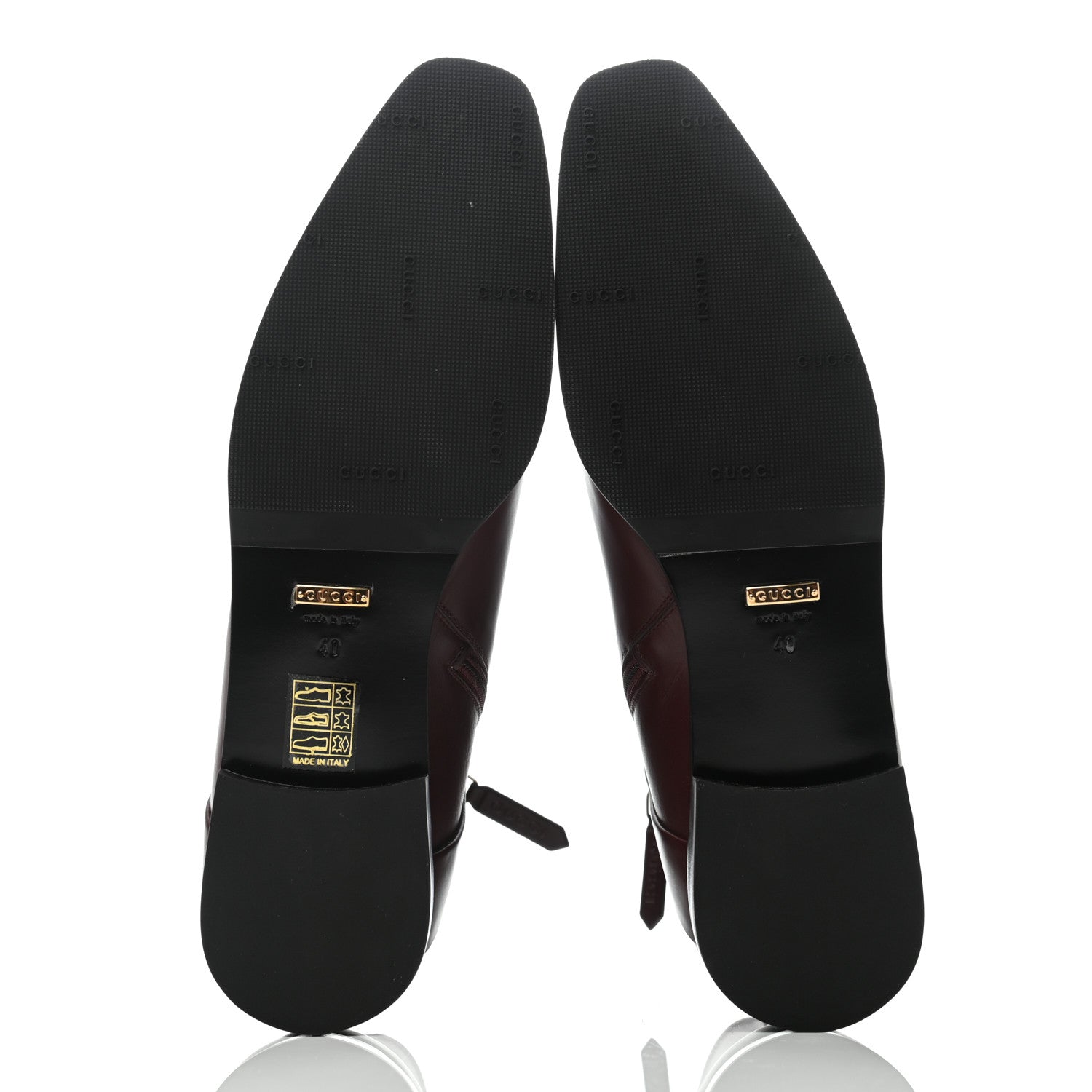 Gucci Calfskin Womens GG Ankle Boots 40 Vintage Bordeaux 5 of 8