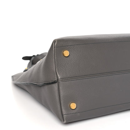 Tom Ford TOM FORD Grained Calfskin Alix Padlock Zip Tote Graphite 8 of 11