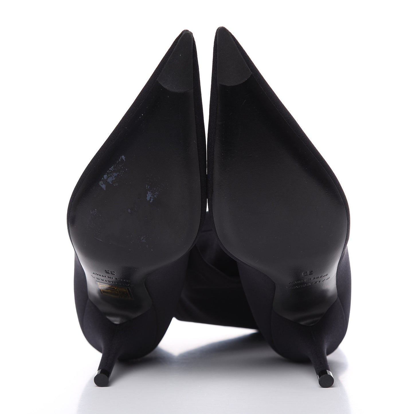 Jersey Crepe Extreme Pointed Toe Knife Booties 35 Black