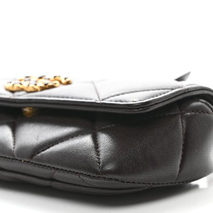 Chanel Goatskin Quilted Chanel 19 Glasses Case With Chain Brown 2 of 12