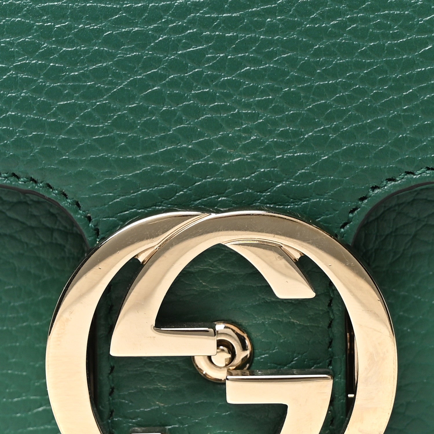 Gucci Dollar Calfskin Interlocking G Crossbody Bag Emerald 8 of 10