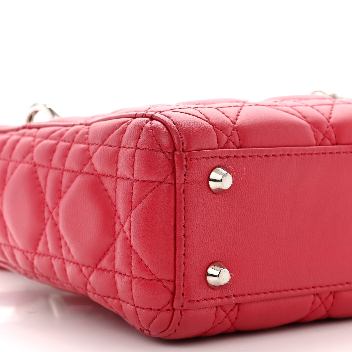 Christian Dior Lambskin Cannage Mini Lady Dior Red 9 of 14