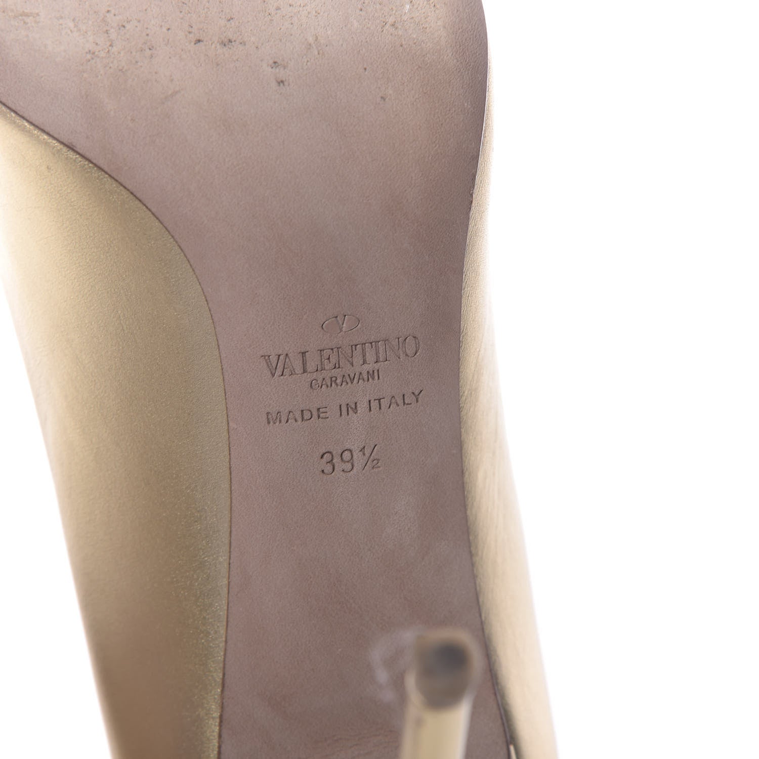 Valentino Garavani Metallic Nappa Rockstud New Plain 100mm Pumps 39.5 Gold 6 of 16