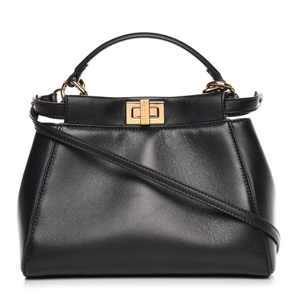 Fendi Nappa Mini Peekaboo Iconic Satchel Black 1 of 9