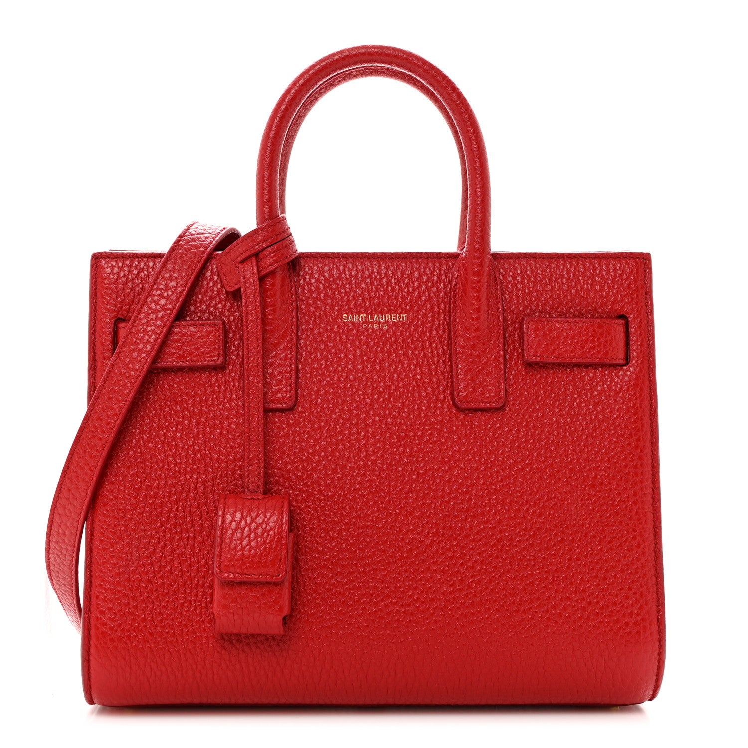 Saint Laurent Grained Calfskin Nano Sac De Jour Lipstick Red 1 of 11