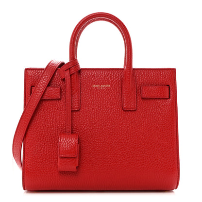 Saint Laurent Grained Calfskin Nano Sac De Jour Lipstick Red 1 of 11