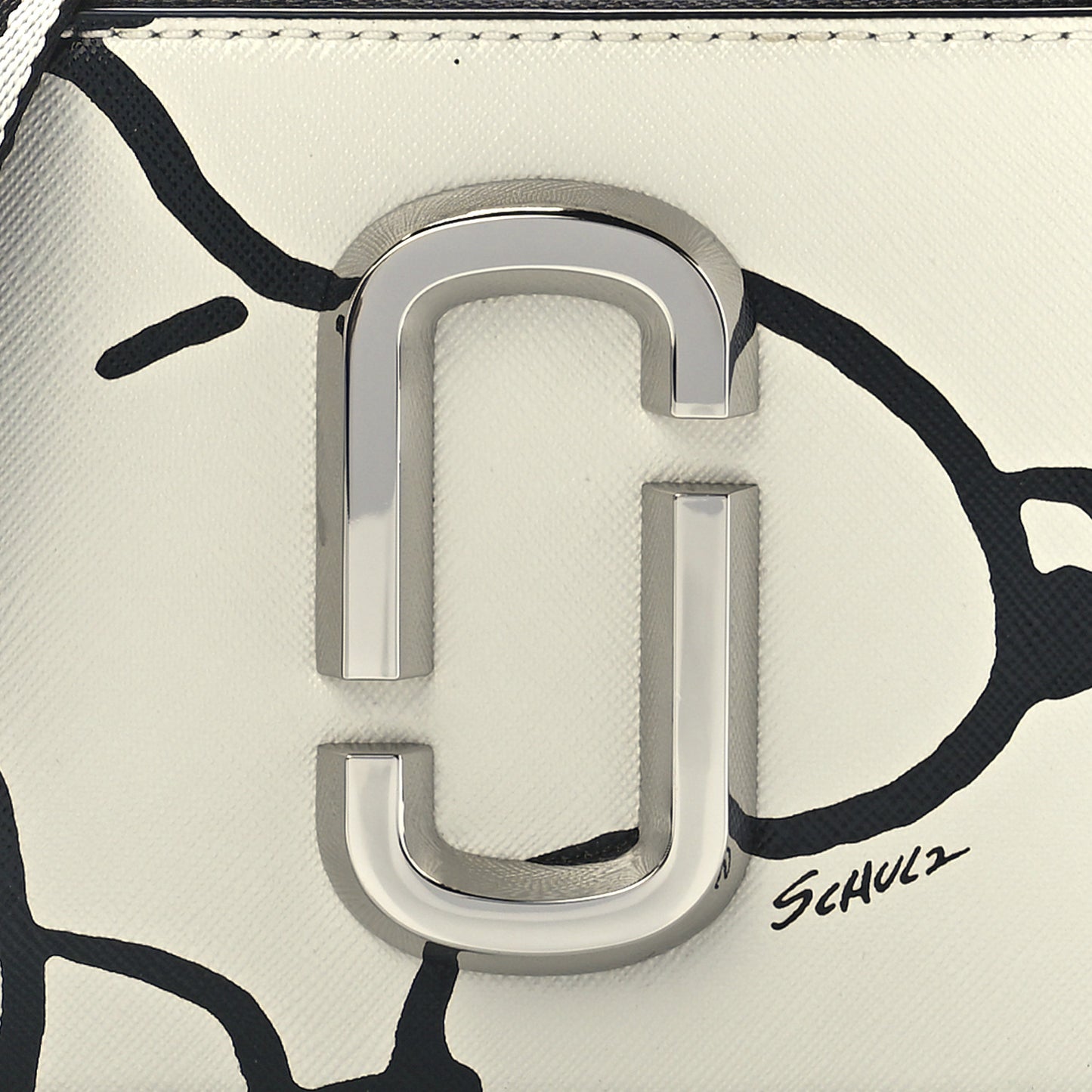 X Peanuts Saffiano Small Snoopy Snapshot Camera Bag White Black
