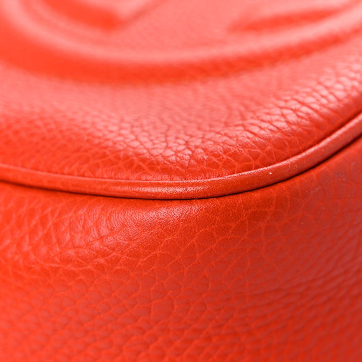 Pebbled Calfskin Small Soho Disco Bag Sun Orange