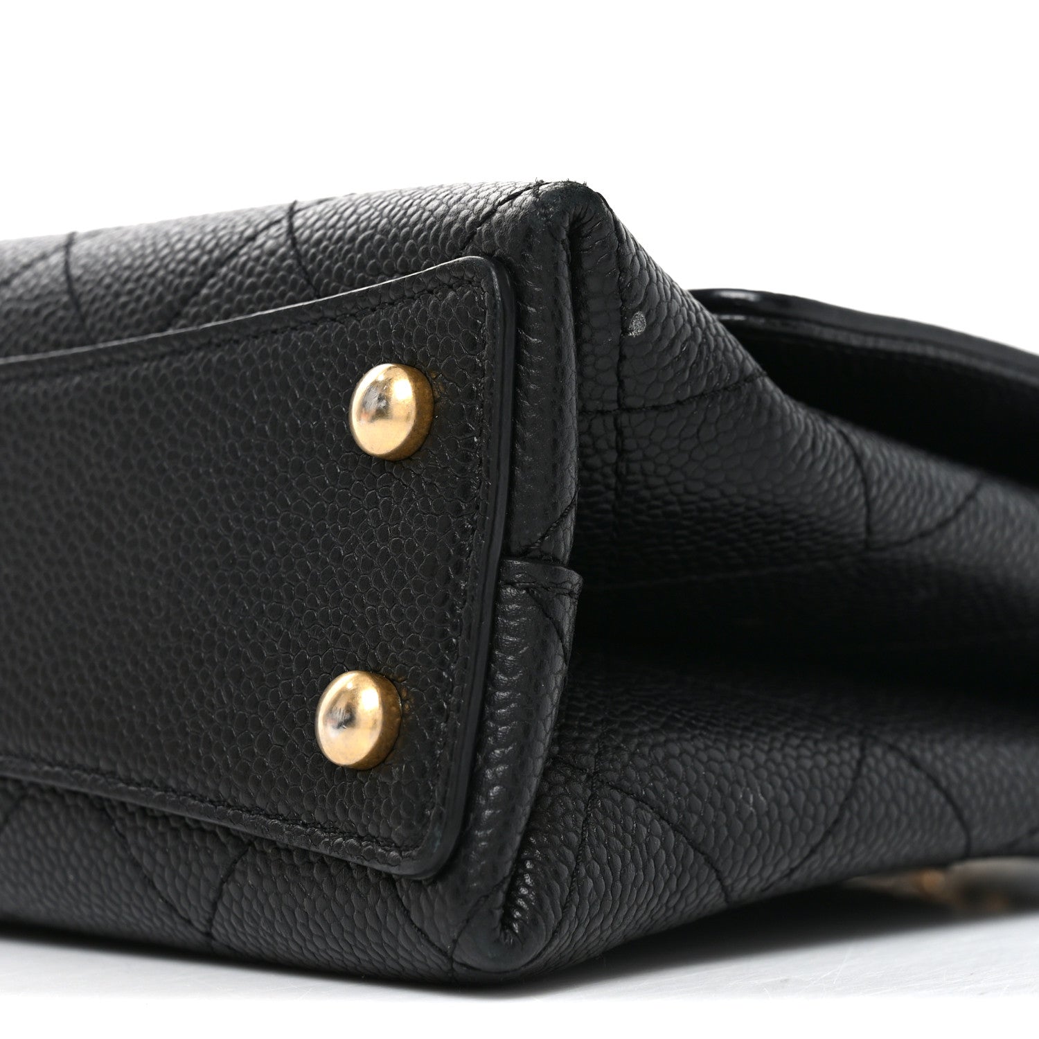 Chanel Caviar Diamond Stitched Small Top Handle Flap Black 10 of 10