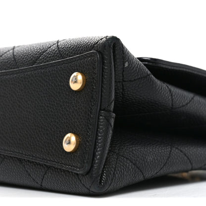 Chanel Caviar Diamond Stitched Small Top Handle Flap Black 10 of 10