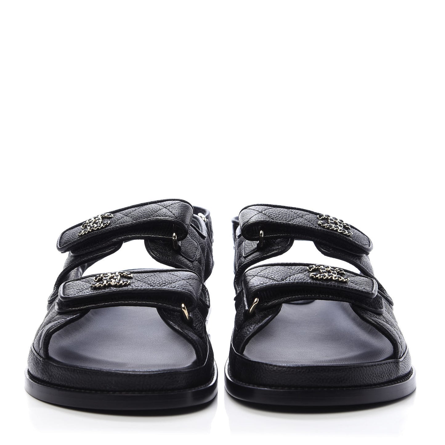 Caviar CC Flat Sandals 40.5 Black