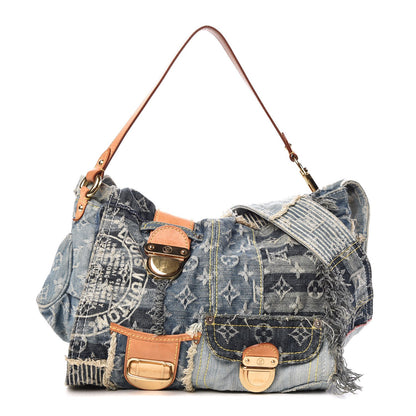 Louis Vuitton Denim Patchwork Posty Messenger Bag Blue 1 of 10