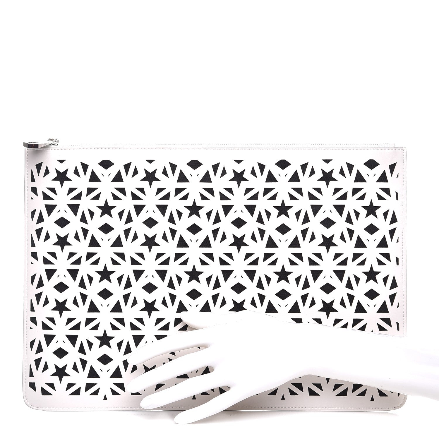 Givenchy Lambskin Star Print Large Pandora Pouch White Black 2 of 7
