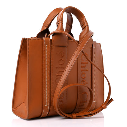 Chloe Calfskin Small Woody Tote Caramel 3 of 15