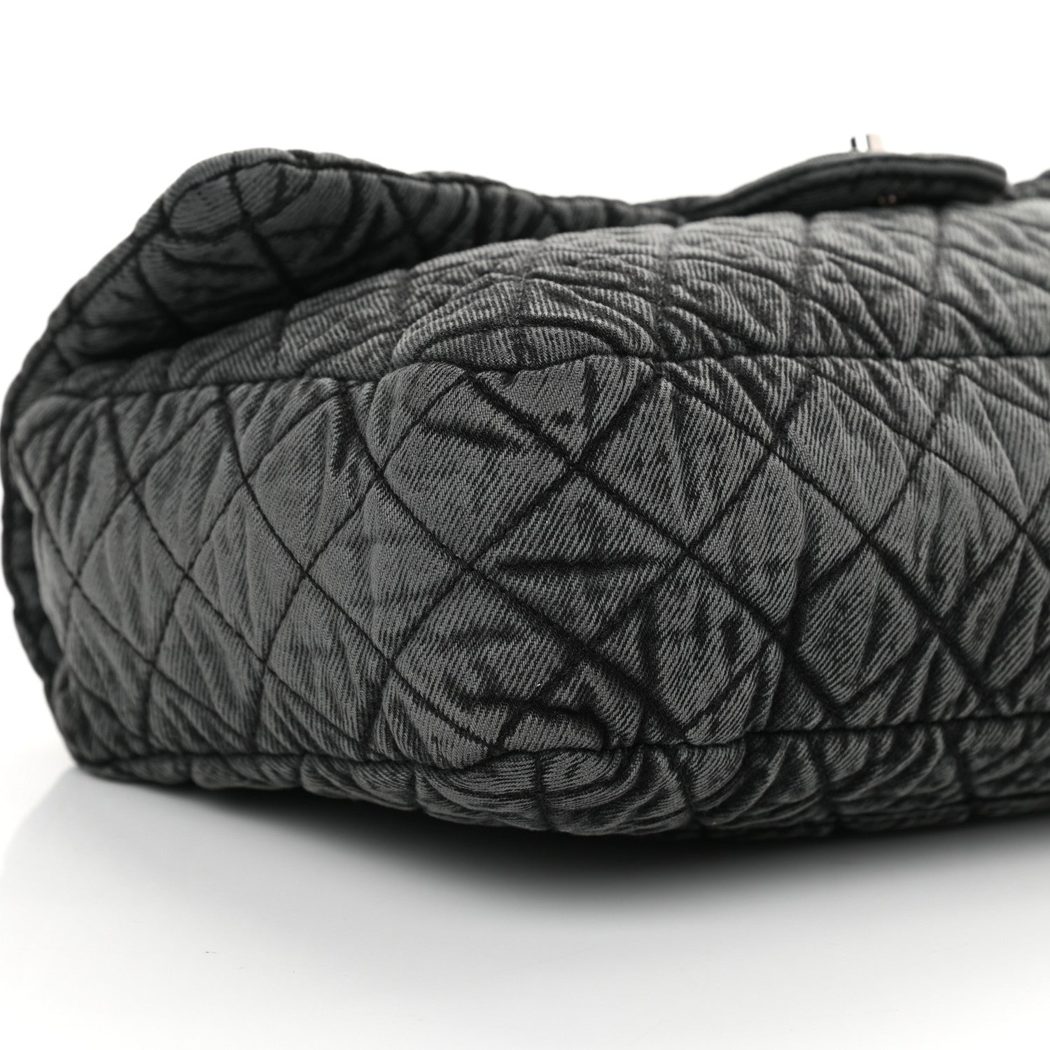 Chanel Denim Quilted Denimpression Flap Grey Black 9 of 11