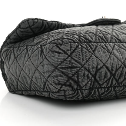 Chanel Denim Quilted Denimpression Flap Grey Black 9 of 11