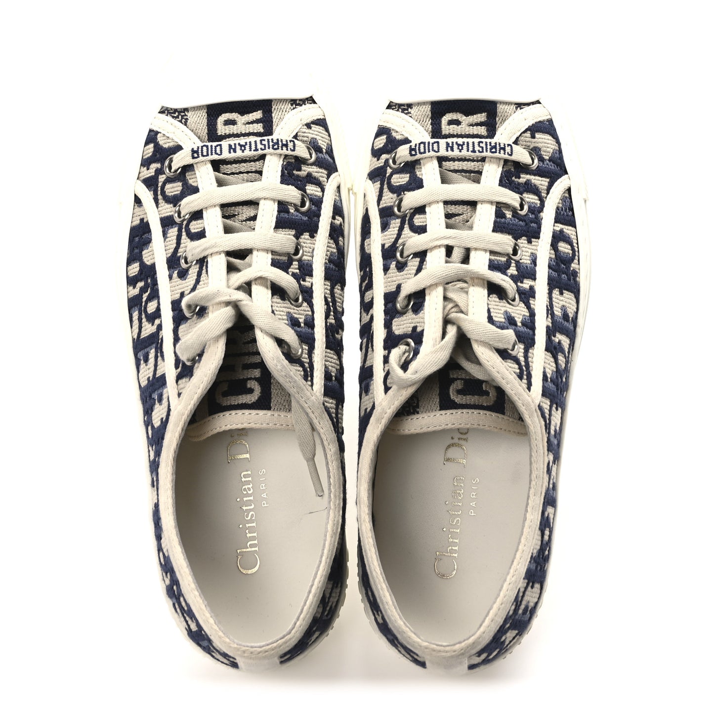 Canvas Oblique Walk 'N' Dior Low Top Sneakers 37 Deep Blue