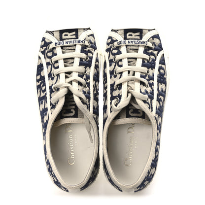 Christian Dior Canvas Oblique Walk 'N' Dior Low Top Sneakers 37 Deep Blue 2 of 9
