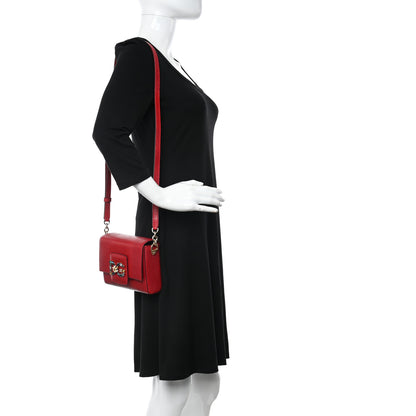 Dolce & Gabbana Lizard Embossed Crystal Embellished DG Millennials Mini Crossbody Bag Red 2 of 10