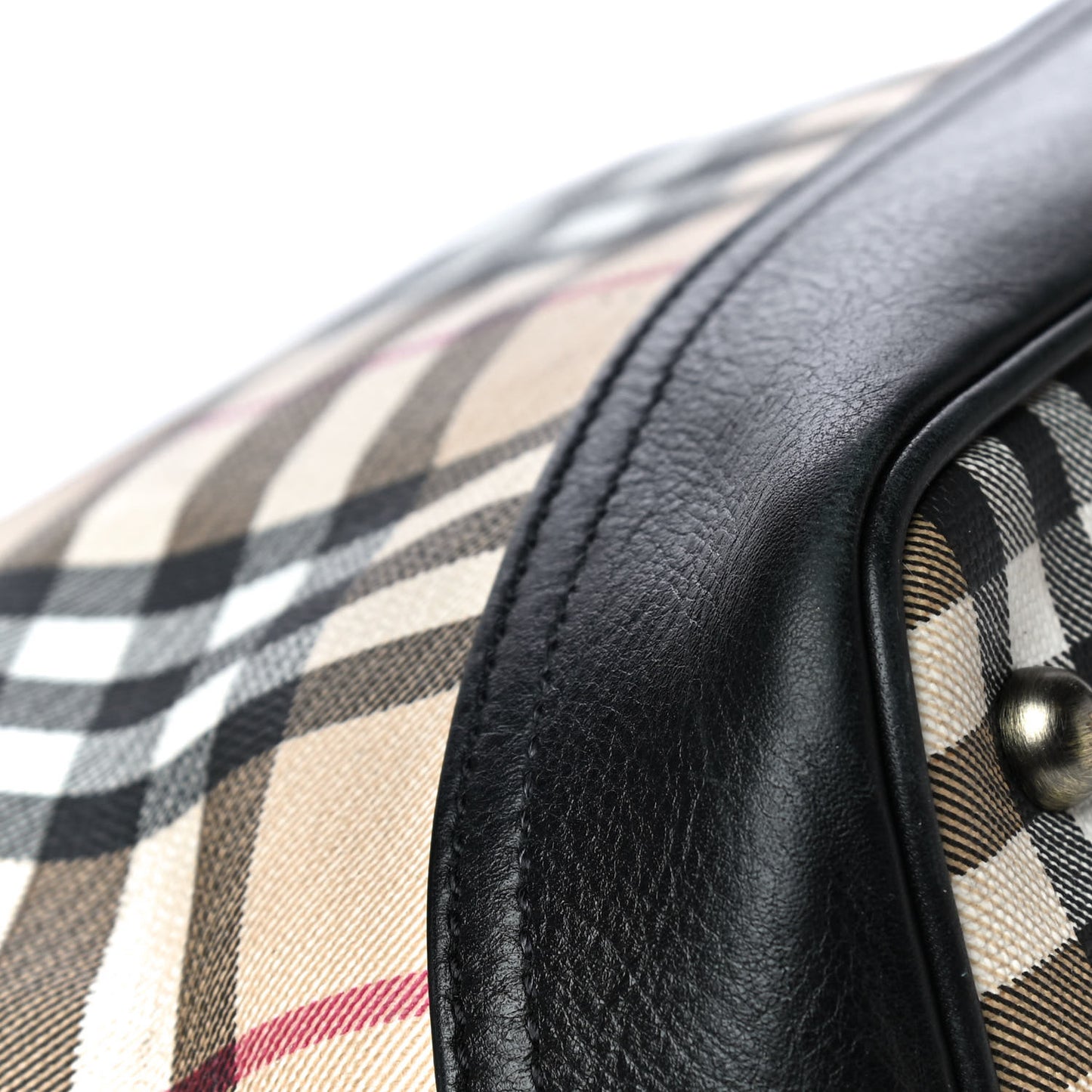 House Check Shoulder Tote Black
