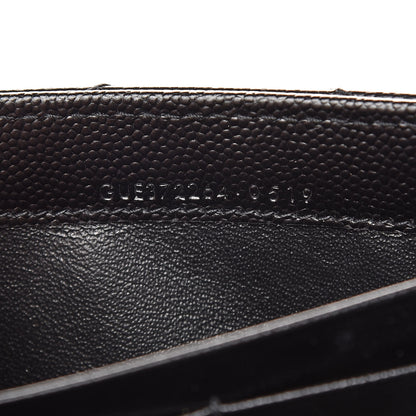Saint Laurent Grain De Poudre Matelasse Chevron Monogram Flap Wallet Black 7 of 8