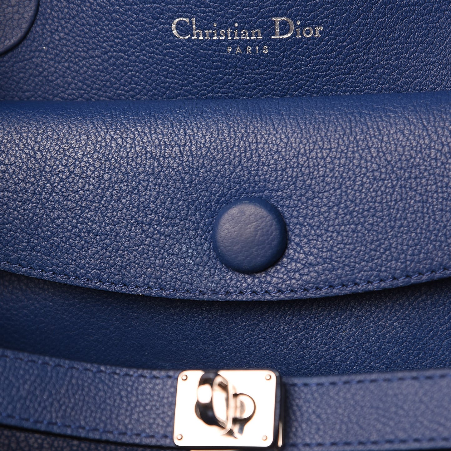 Supple Grained Calfskin Large Open Bar Tote Blue