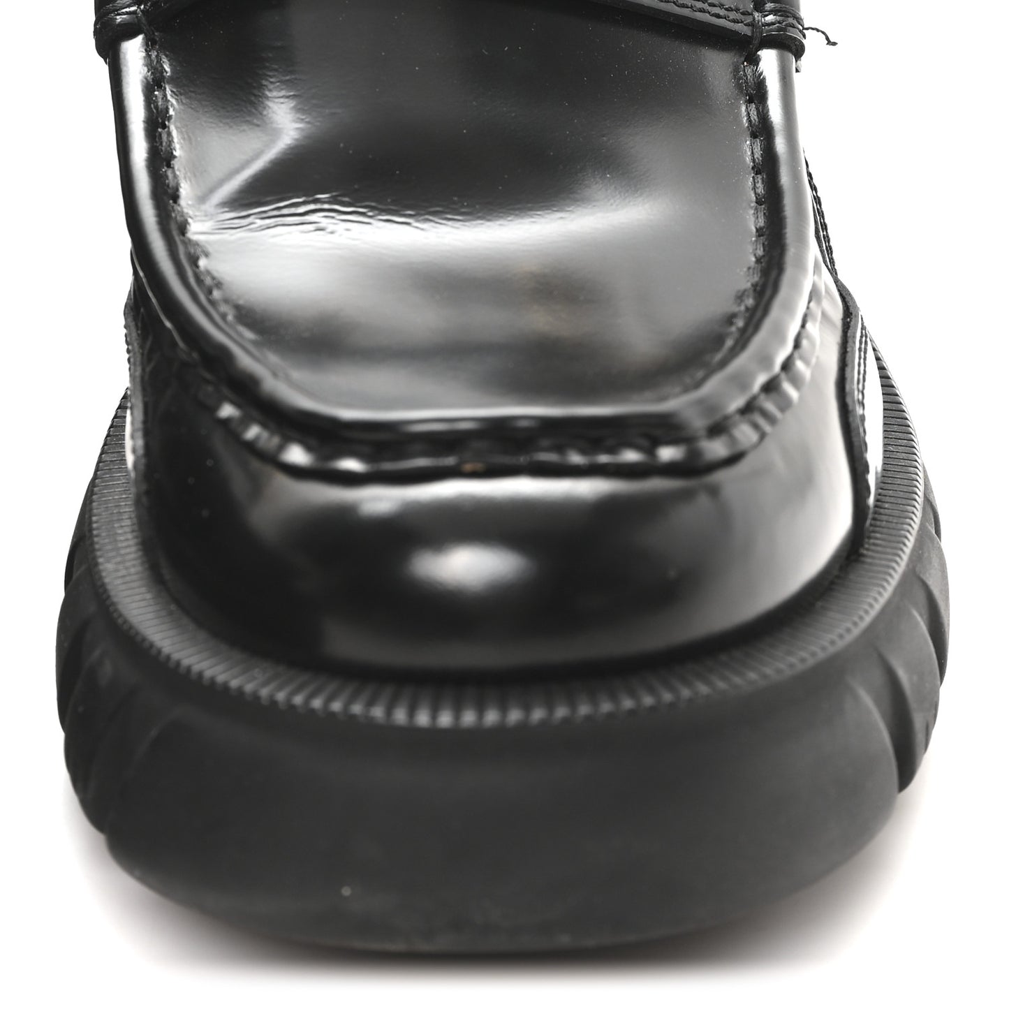 Magnum Calfskin Nappa Samoa Womens Horsebit Platform Chunky Lug Sole 40mm Loafers 40 Black