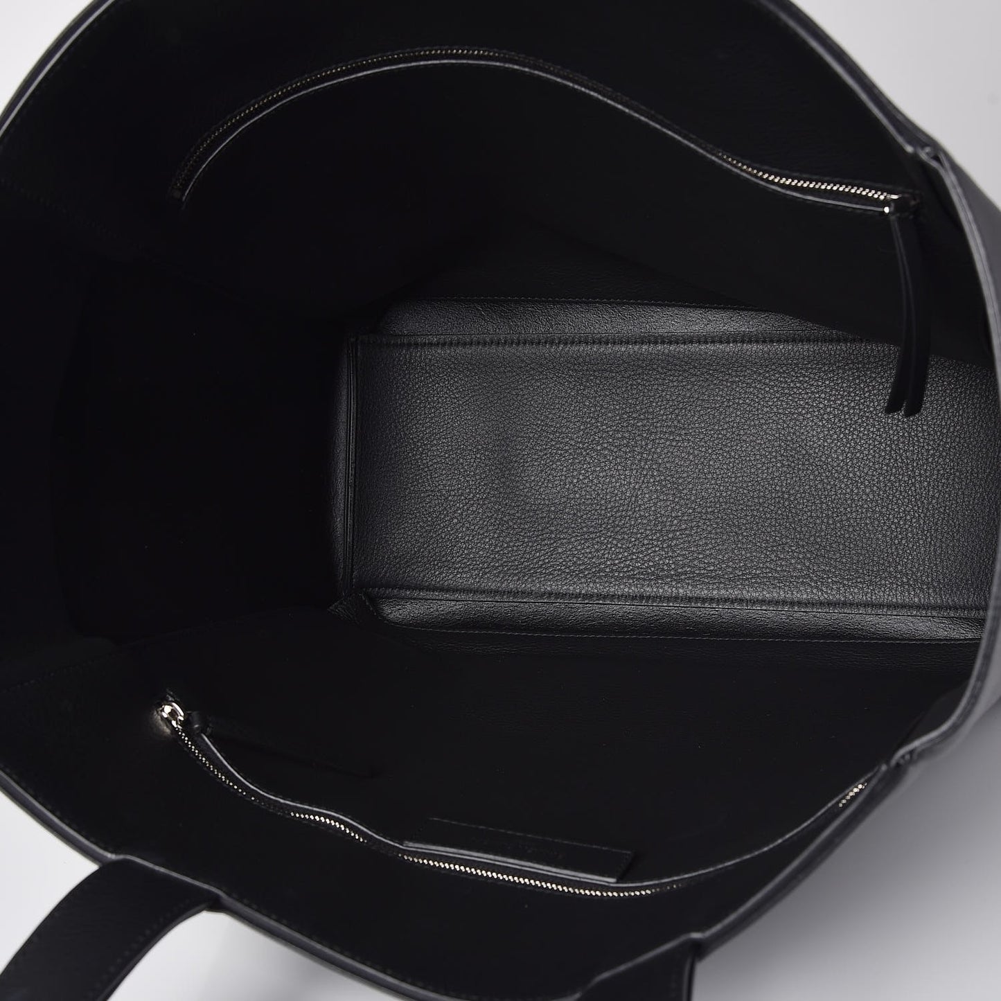 Calfskin Logo Medium Shopping Tote Black