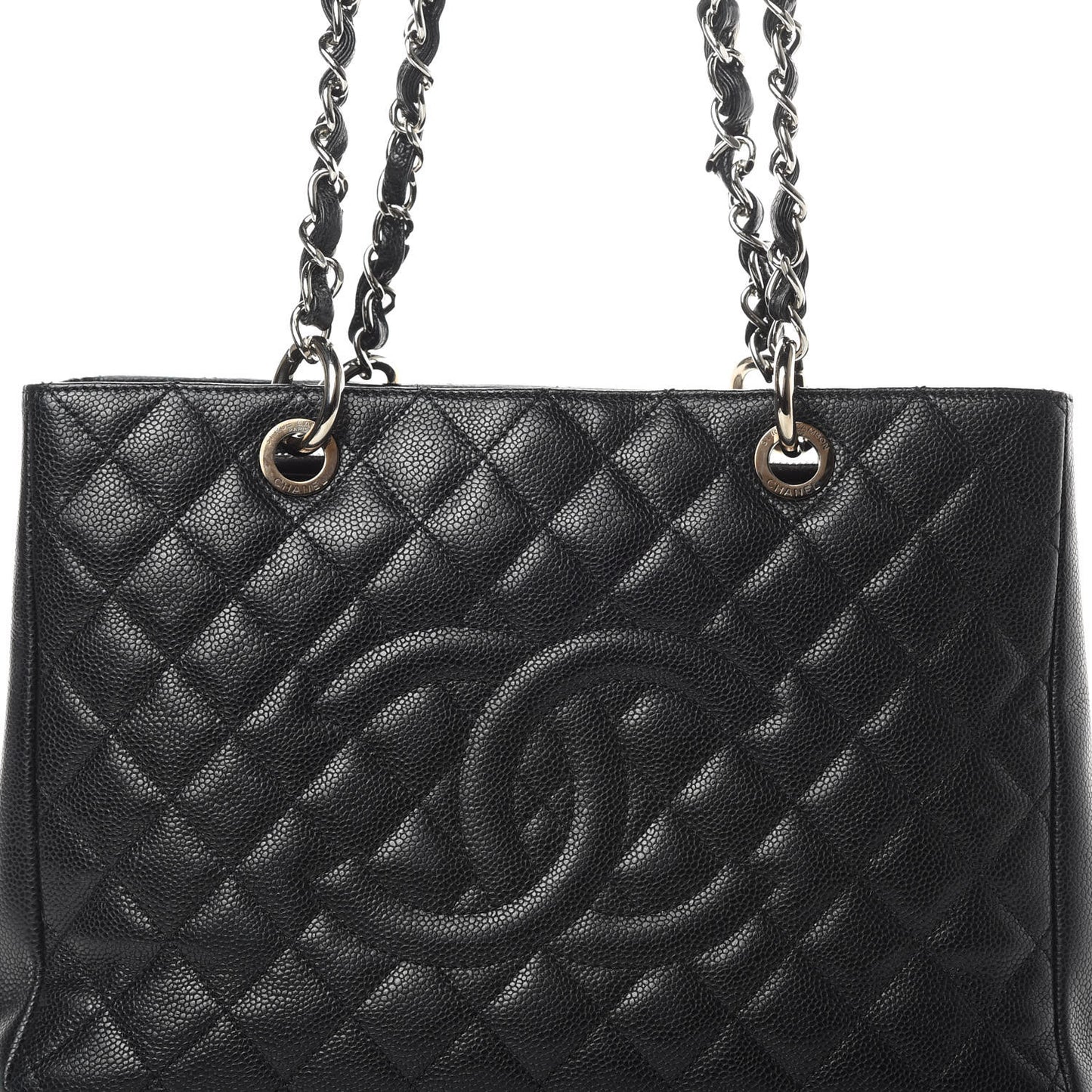 Caviar Quilted Grand Shopping Tote GST Black