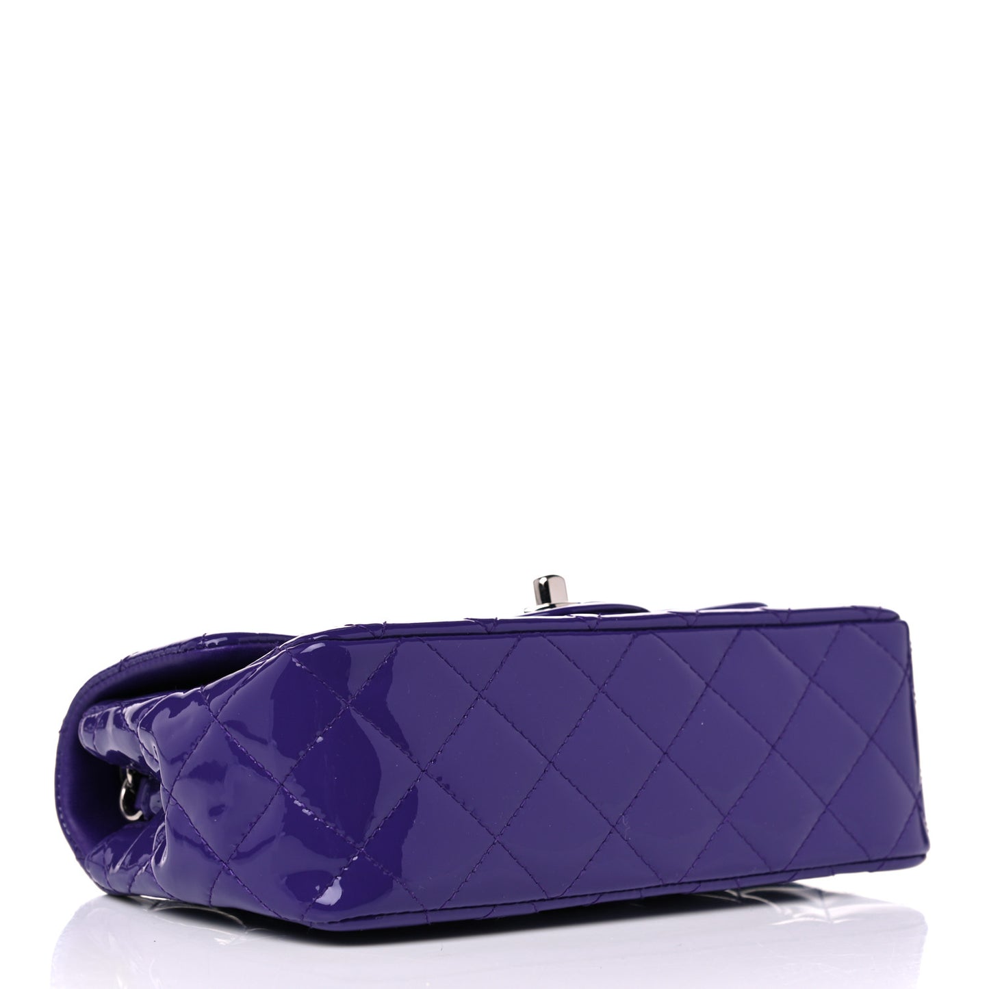 Patent Quilted Mini Rectangular Flap Purple