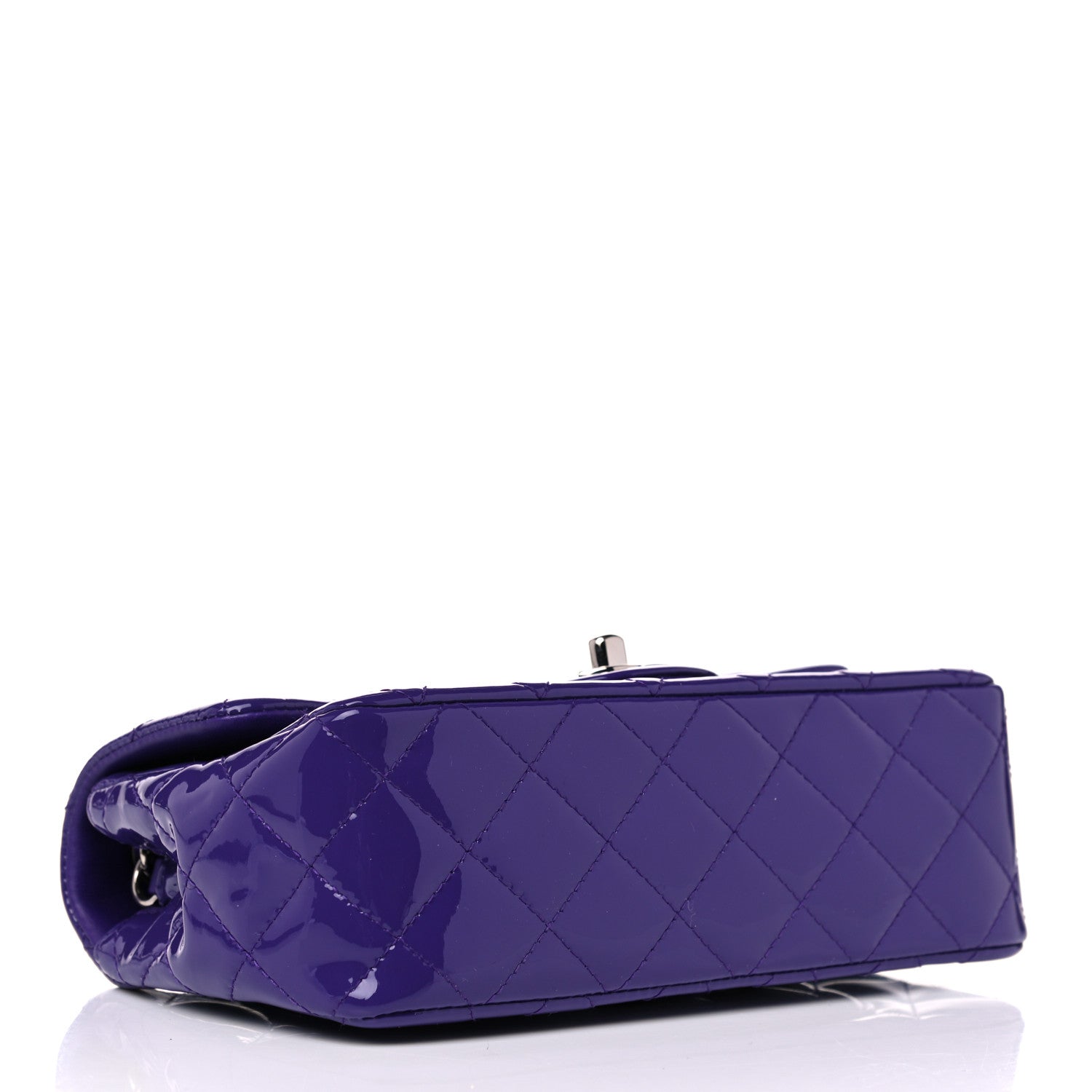 Chanel Patent Quilted Mini Rectangular Flap Purple 4 of 9