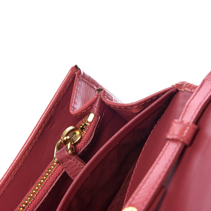 Prada Saffiano Vernice Metal Oro Chain Wallet 12 of 27