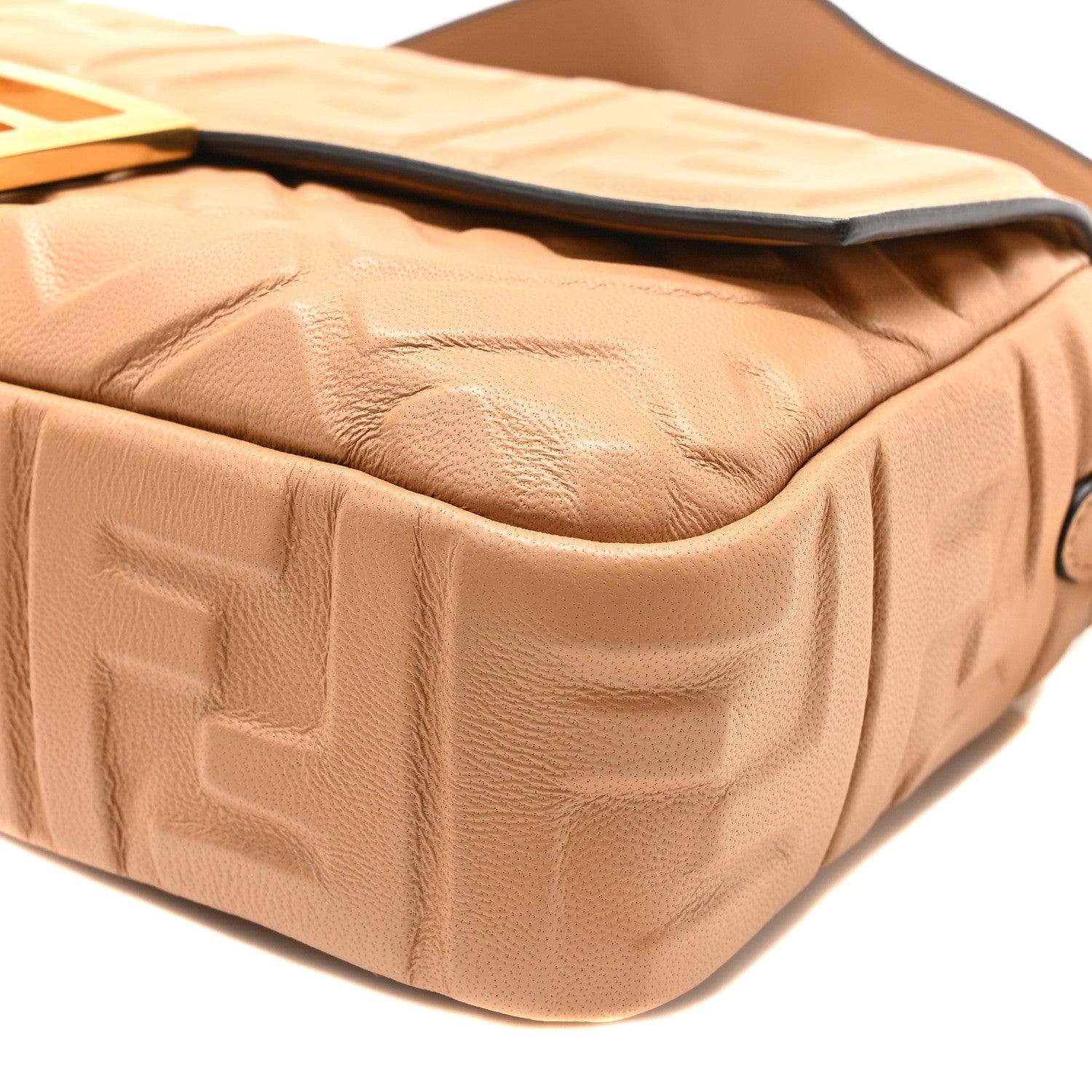 Fendi Nappa FF 1974 Embossed Baguette Miele Scuro 10 of 10