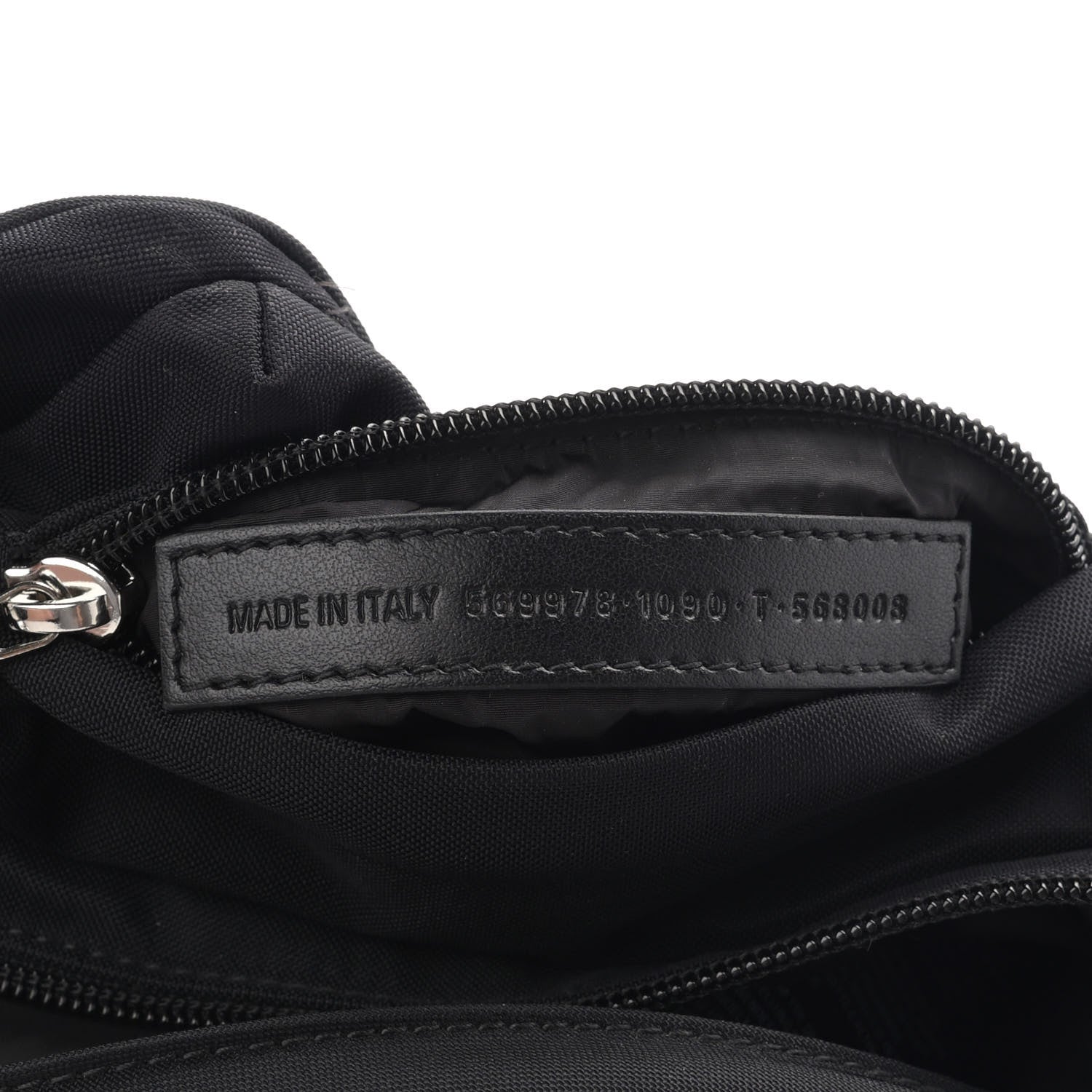 Balenciaga Sport Nylon Logo Embroidered Wheel Belt Bag Black White 7 of 10
