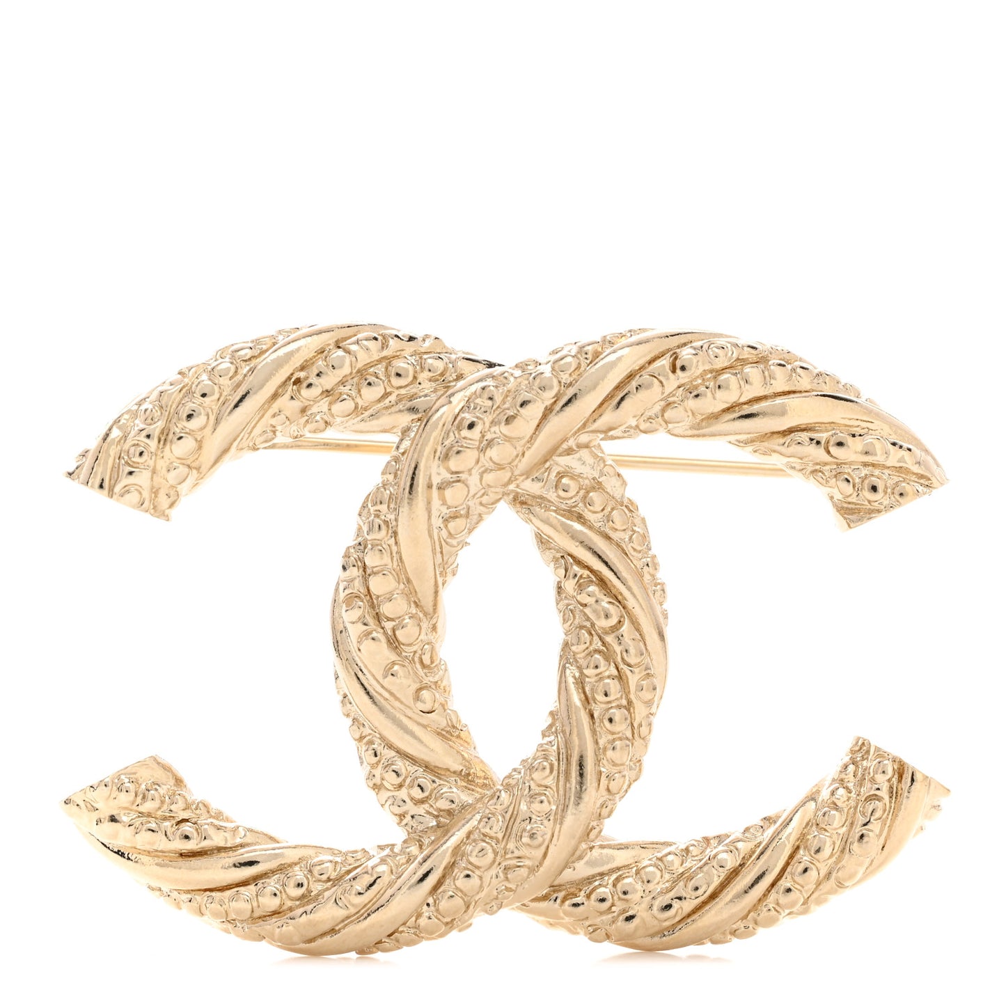 Metal CC Brooch Light Gold