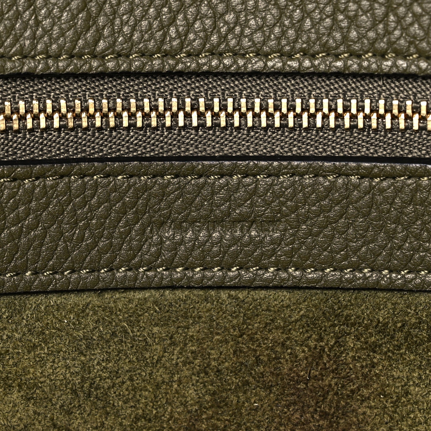 Celine Soft Grained Calfskin Small Belt Cabas Phantom Army Green 6 of 16
