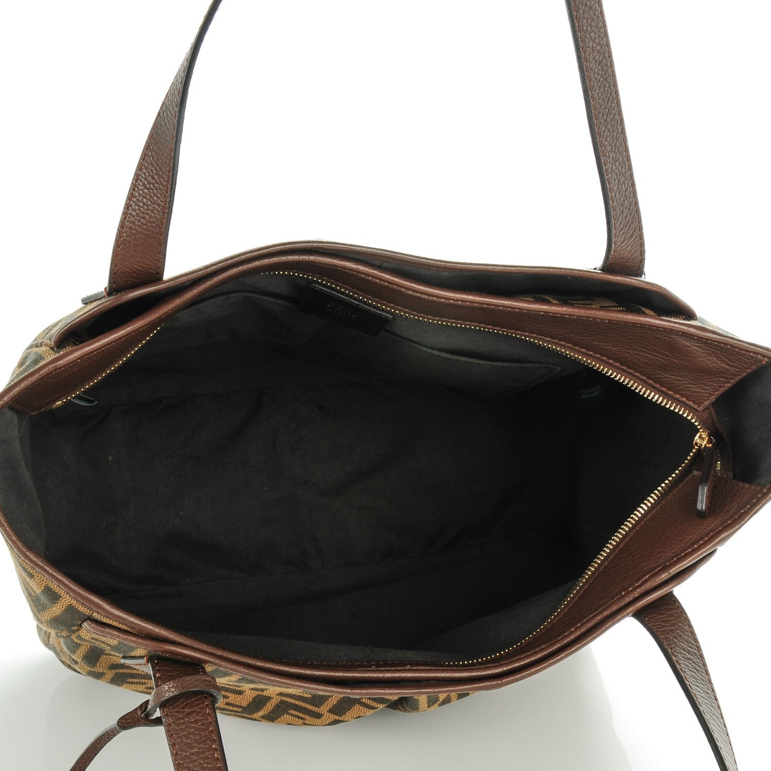 Fendi Zucca Vitello Artic Grande Shopping Tote Tobacco Castagna 5 of 7