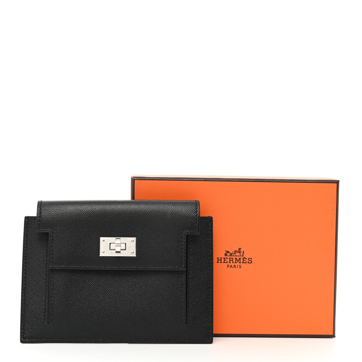 Epsom Kelly Pocket Compact Wallet Black