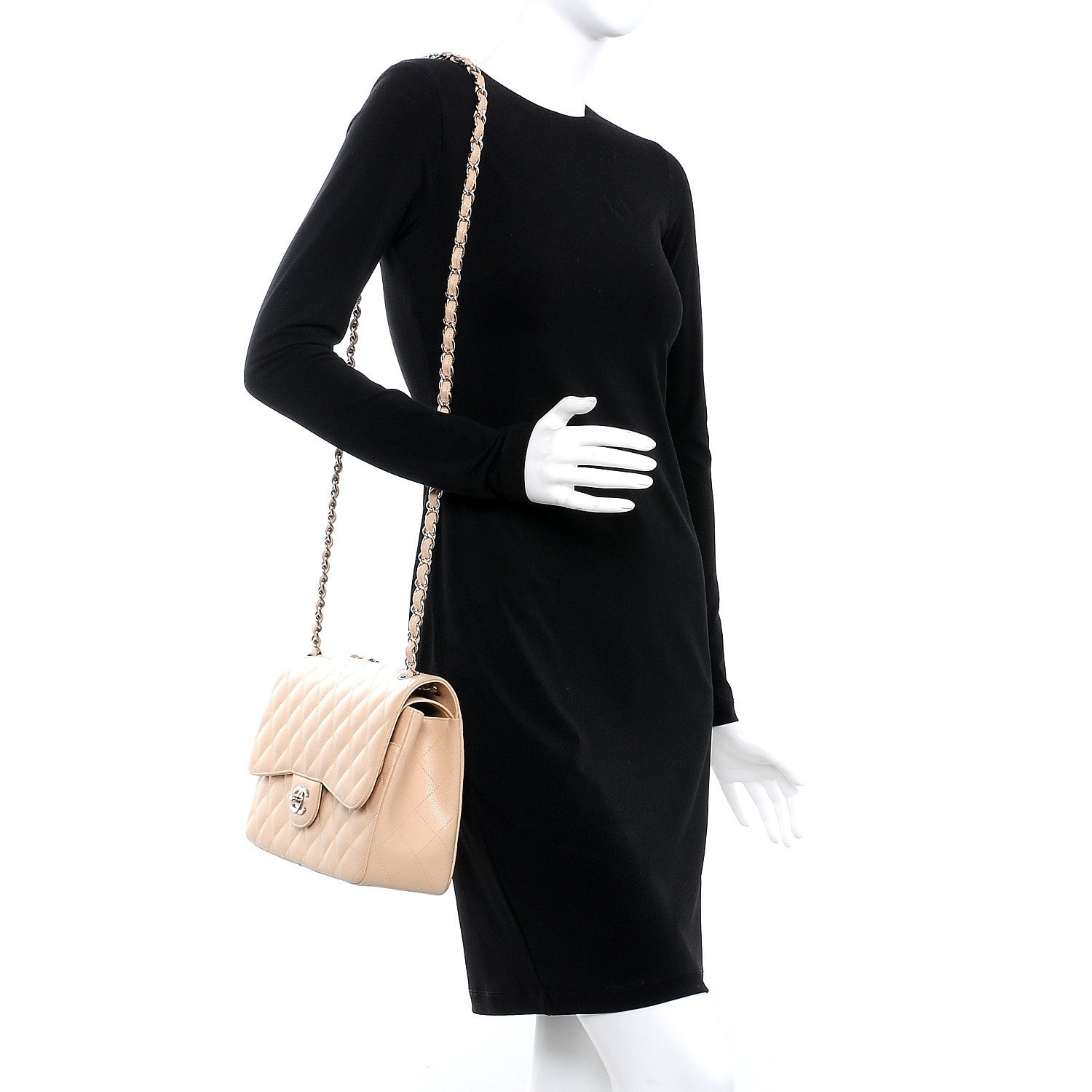 Chanel Caviar Quilted Jumbo Double Flap Beige Clair 2 of 8