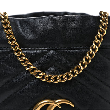 Gucci Calfskin Matelasse Mini GG Marmont 2.0 Bucket Bag Black 8 of 11