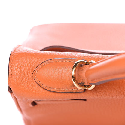 Hermes Taurillon Clemence Kelly Retourne 32 Orange 23 of 33
